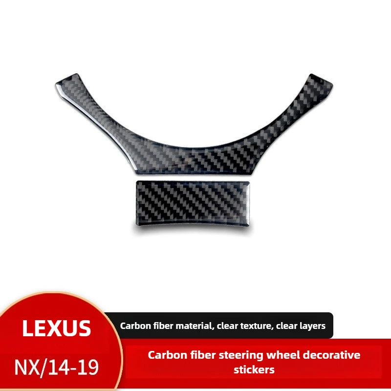 

For Lexus NX200 Interior Modification, Real Carbon Fiber Steering Wheel Decorative Sticker, Auto Parts