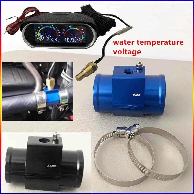 

Car Modification Water Temperature Sensor Head Joint Sensor Radiator Adapter 1/8NPT Digital Water Temperature Gauge Voltmeter