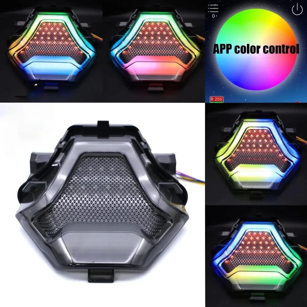 Locomotive modified LED taillights, Yamaha R3/MT07 universal, integrated water steering, brake flash APP colorful mode