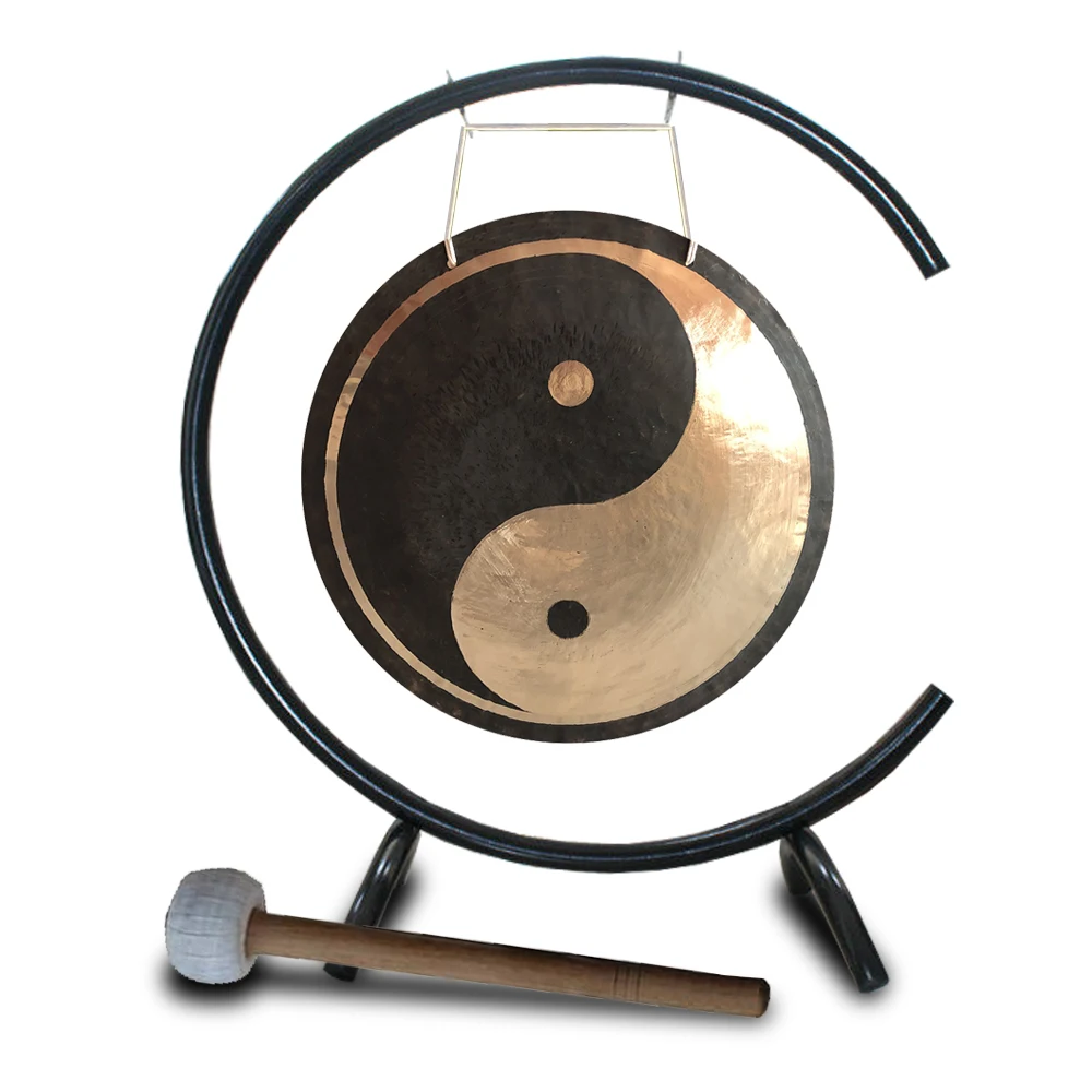 Wind Gong 30 بوصة Ying Yang Gong مع مطرقة للتأمل وأدوات قرع Yogo