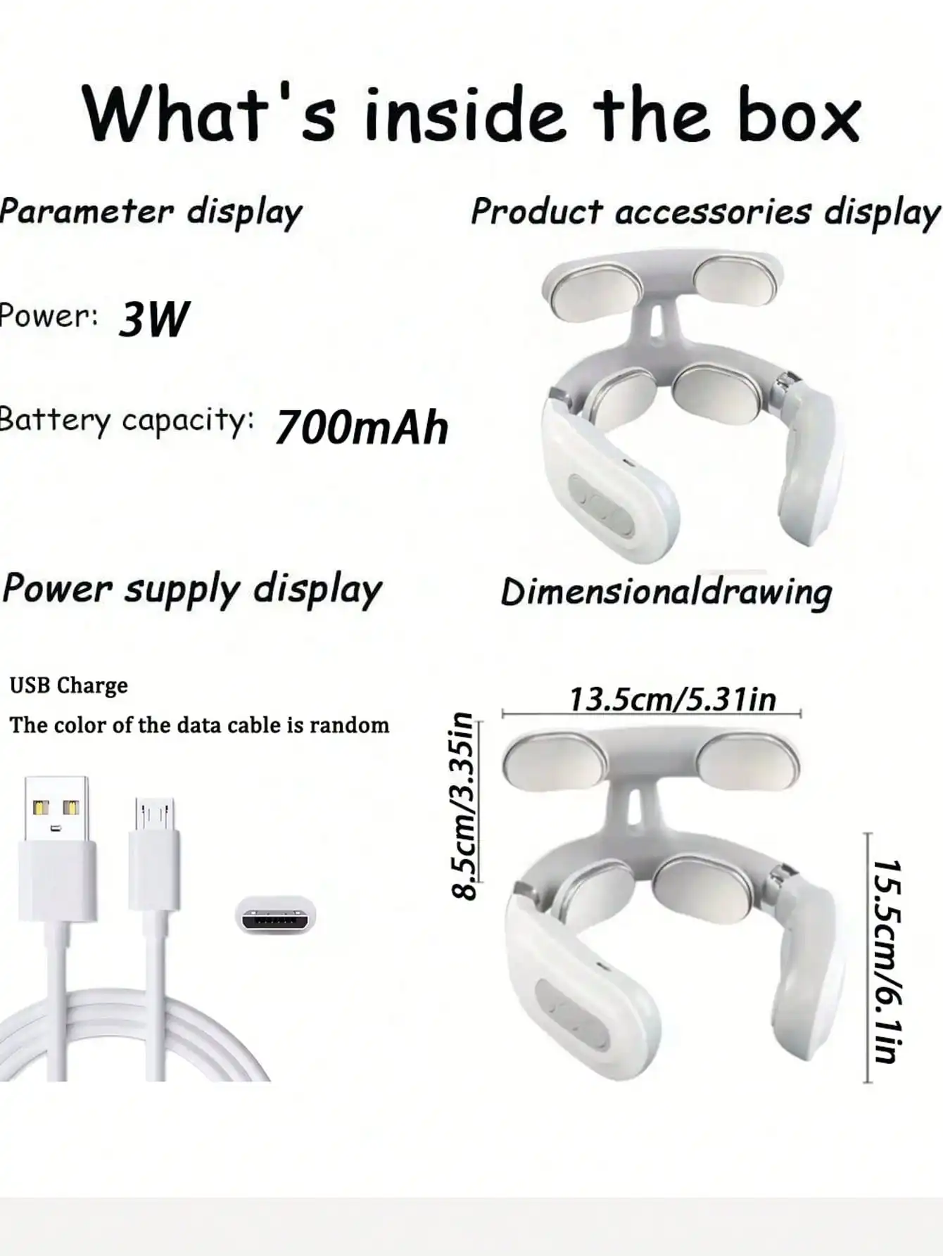 2026 1 قطعة مدلك كهربائي محمول للرقبة، مدلك عنق الرحم الذكي - تخفيف الرقبة والكتف قابل لإعادة الشحن