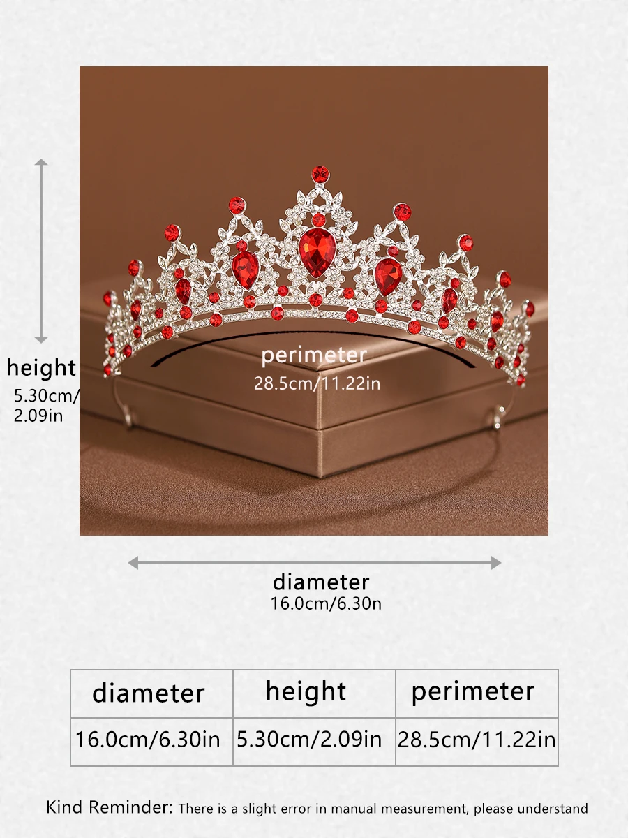 Nakrycia głowy Dostępne w wielu kolorach Damska korona ślubna z kryształkami Klasyczna impreza, tiara urodzinowa, prezent na Święto Dziękczynienia