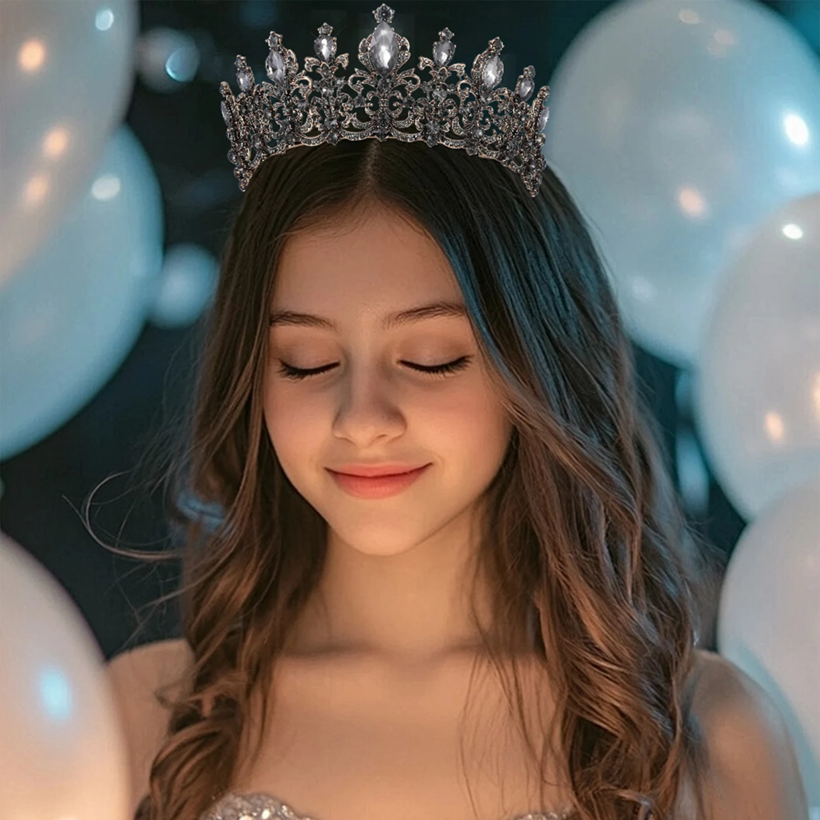 

Elegant Vintage Rhinestones Wedding Crown Women Bridal Headdress Costume Halloween Party Hair Accessories Wedding Crown