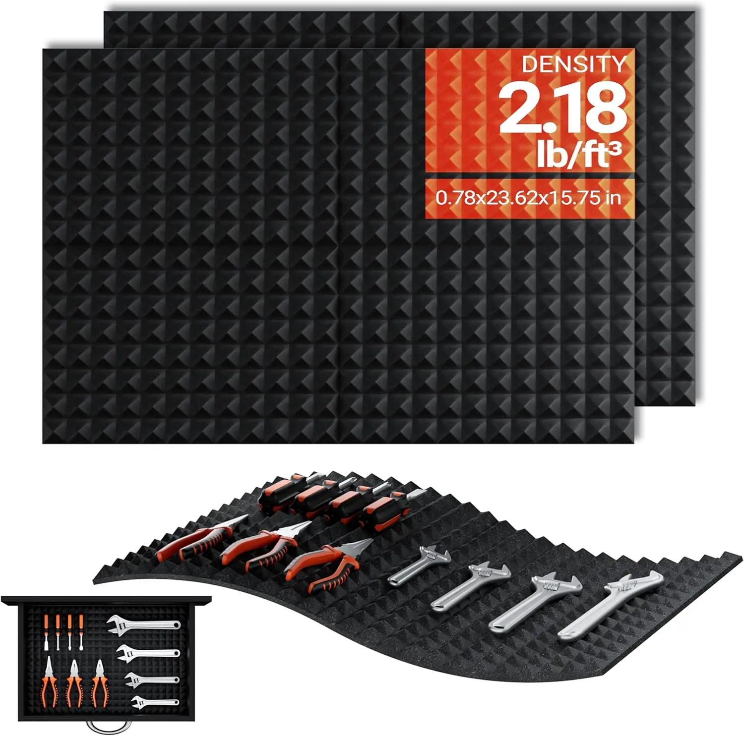 

Toolbox Organizer Foam Inserts Sheets, Non-Slip Trap Mat for Tool Drawer, Cabinet and Workbench, Protect Tools(2 PCS)