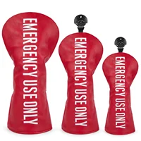Precio de fábrica, cubiertas para cabeza de palo de Golf, cubiertas de madera para conductor de Golf de cuero rojo de primera calidad, cubiertas para cabeza híbridas, 3 cubiertas para cabeza de Golf de madera