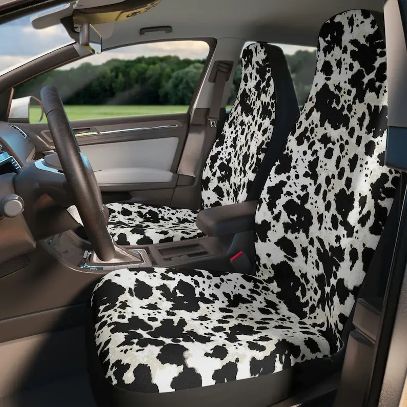 Cow Print Car Seat Covers, Seat Covers, Cow Print, Cow Print Car Accessories, Car Seat Cover for Vehicle, Western