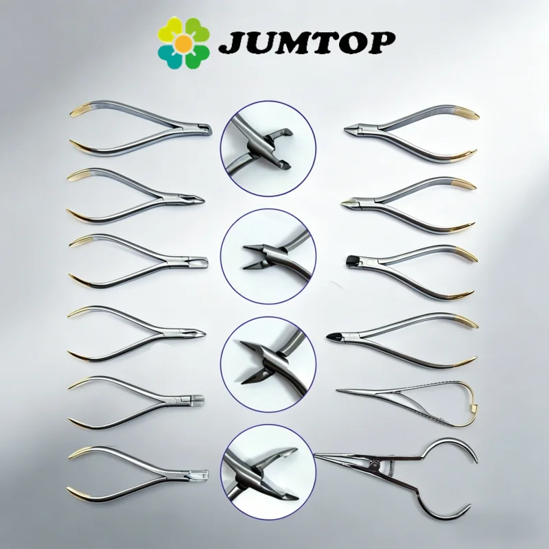 JUMTOP 18Pcs/Set Dental Pliers Stainless Steel Orthodontic Tool Set Dentist Forceps/Wire Cutter/Bracket Remover