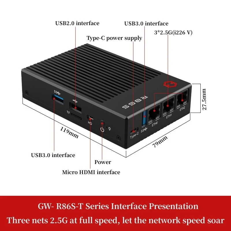 Imagem -04 - Roteamento Macio Openwrt do Router Mini Anfitrião do pc de Intel gw R86s t1 t2 t3 t4 N5105 N6005 Multi Porto N5105 N6005