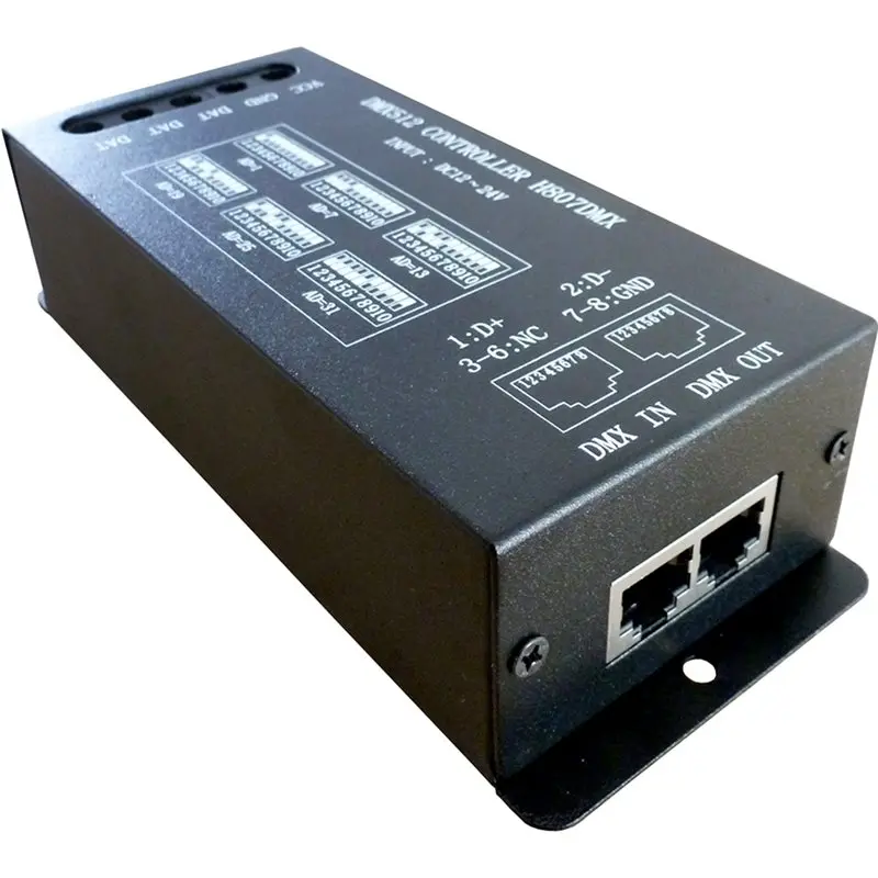 

Контроллер AB11-DMX512 H807DMX, декодер DMX SPI, контроллер RGB, 14 каналов, для светодиодов WS2812, WS2813, DMX-освещения сцены