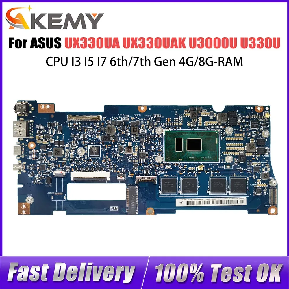 

UX330UAR Mainboard For ASUS UX330U UX330UAK UX330UA Laptop Motherboard I3 I5 I7 8th Gen CPU 8GB RAM 100% Test OK