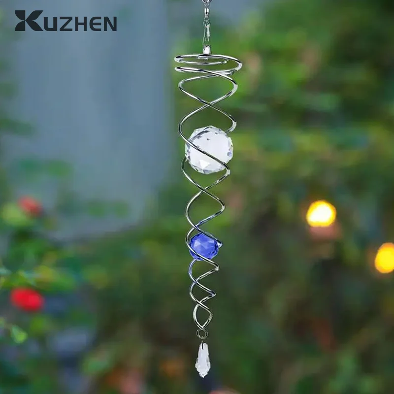 Sun Catcher Wind Spinner Decorative Spiral Spiral Wind Spinner Gazing Ball Spiral Tail Wind Spinner Stabilizer Hanging Crystals