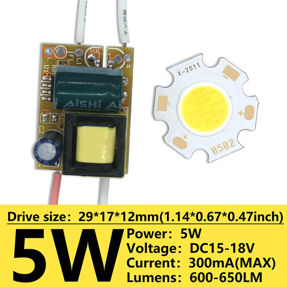 1Set High Power 3W 5W 7W 10W COB Bridgelux LED Integrierte Lampe Chip mit LED Netzteil Treiber Für LED Flutlicht Spot Licht – Detail 3