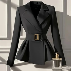 Spring And Autumn 2025 New Black Suit Jacket Temperament Celebrity Design Sense High-Grade Short Windbreaker Coat Jacket Woman