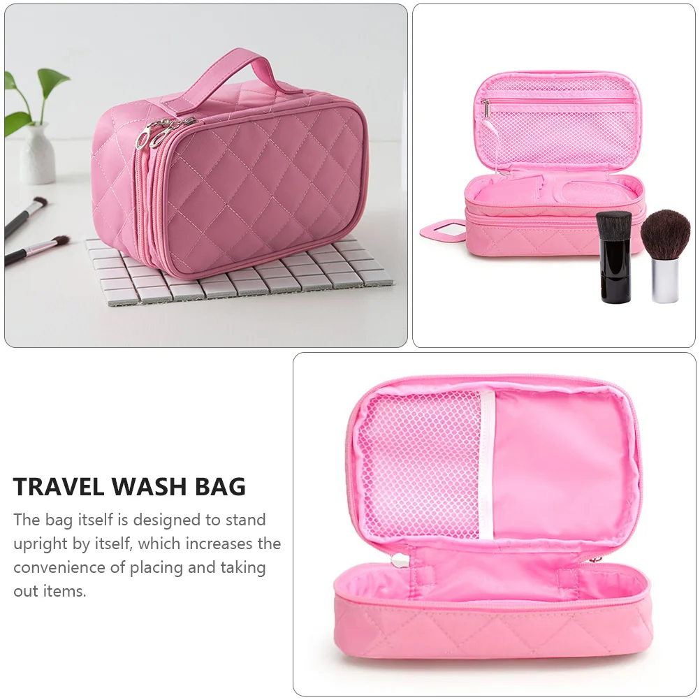 

Bag Mini Mirror Upright Design Water Resistant Travel Toiletry ganizer Portable Storage Pouch Makeup Accessories Travel