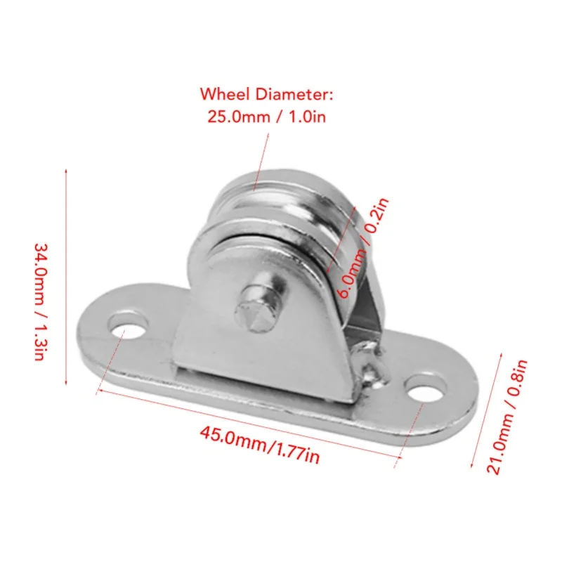 Small Pulley Block Stainless Steel Silent Pulley Roller Wall Mounted Fixed Pulley For DIY Equipment Wire Rope Rail Sliding Gate