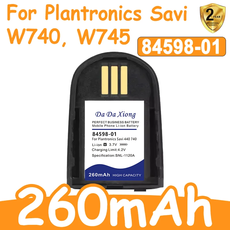 DaDaXiong 3.7V lipo Headset Battery 260mAh For Plantronics Savi W740, W745, 82742-01 84598-01 battery