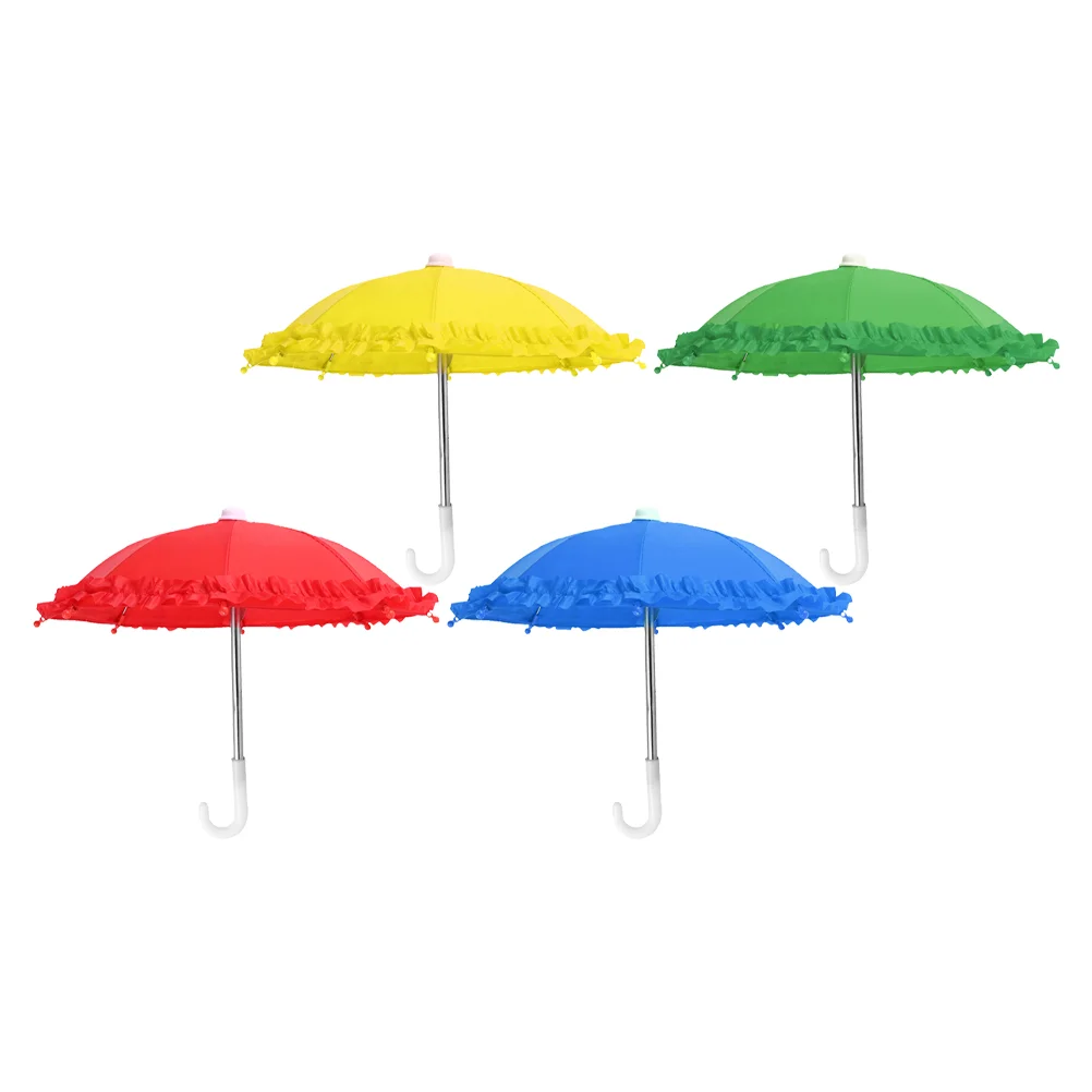 4 Pcs Lace Toy Umbrella Kids Accessories Toys Solid Color Umbrellas Durabele Cosplay Lovely Hanging Decors