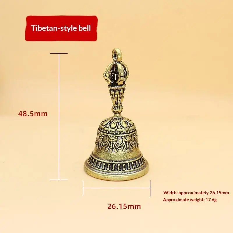 Antike, massive Messingglocke mit aufwendigen, kunstvoll geschnitzten Details und einem klaren, reinen Klang, ideal für Meditation, den Heimaltar und spirituelle Praktiken. – Detail 6