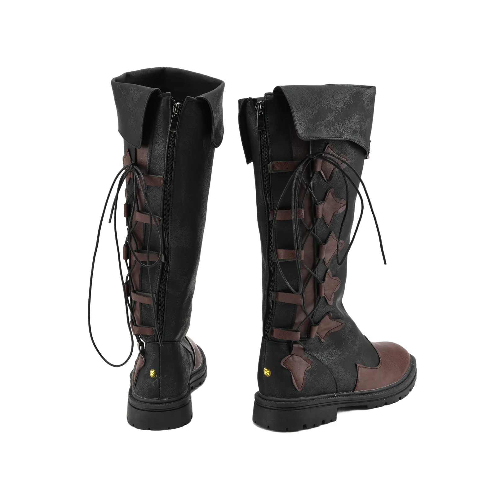 Zapatos vikingos de pirata Vintage para hombre y mujer, botas con cordones medievales renacentistas, accesorios para disfraz de Halloween