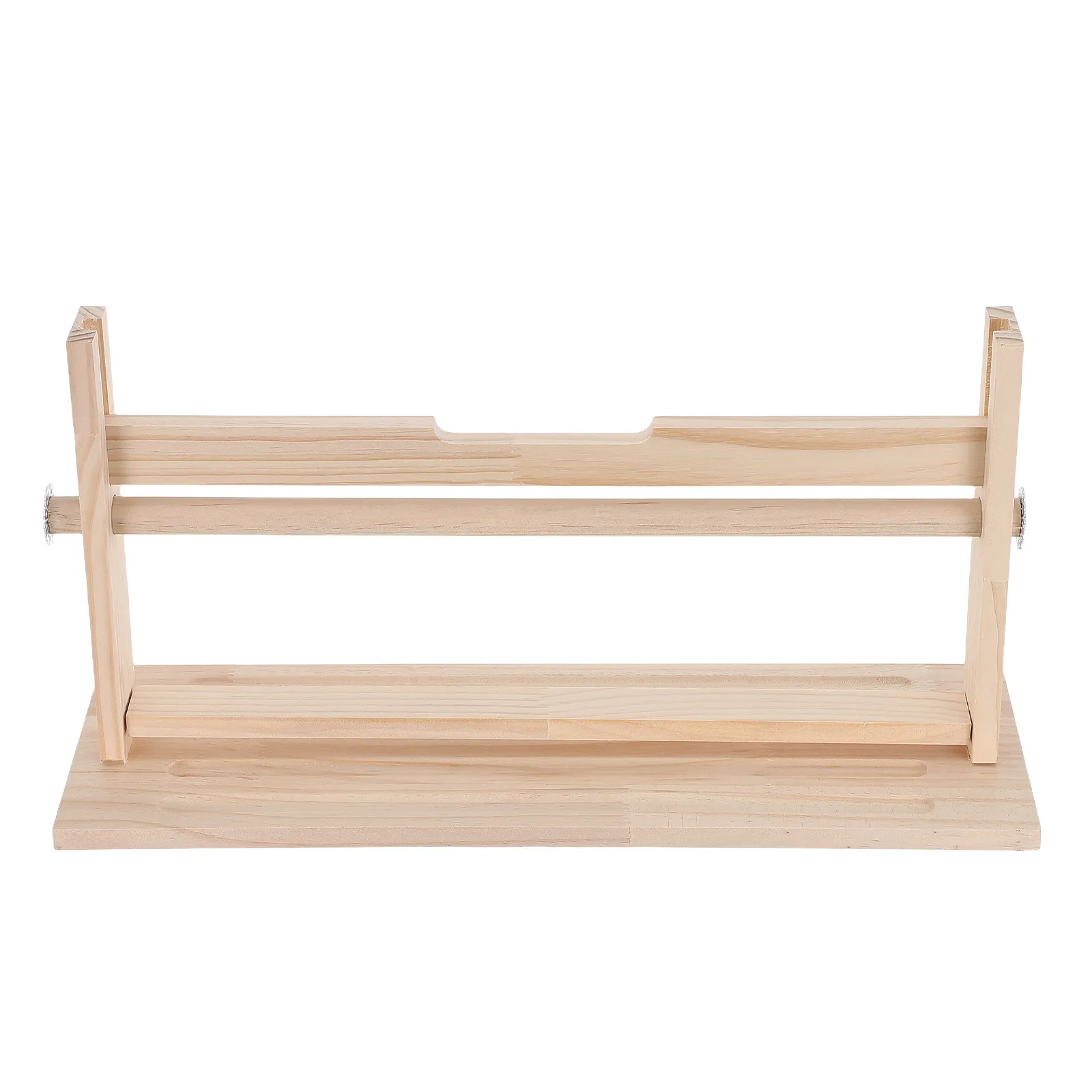 Tabletop Paper Roll Holder Solid Wood Drawing Storage Rack for Artists Classroom Art Supplies Craft Paper Roll Dispenser Vintage