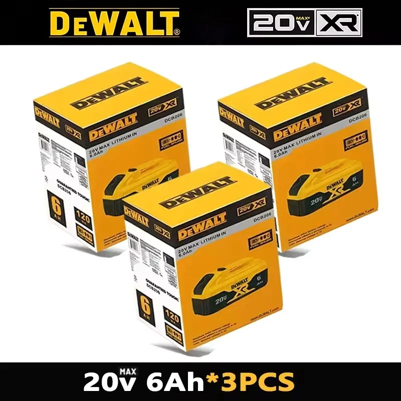 100% Original DeWALT Battery 20V/60V 6Ah 5Ah 2Ah MAX FlexVolt for DCB606 DCB205DCB206 DCB209 DCB182 Power Tool