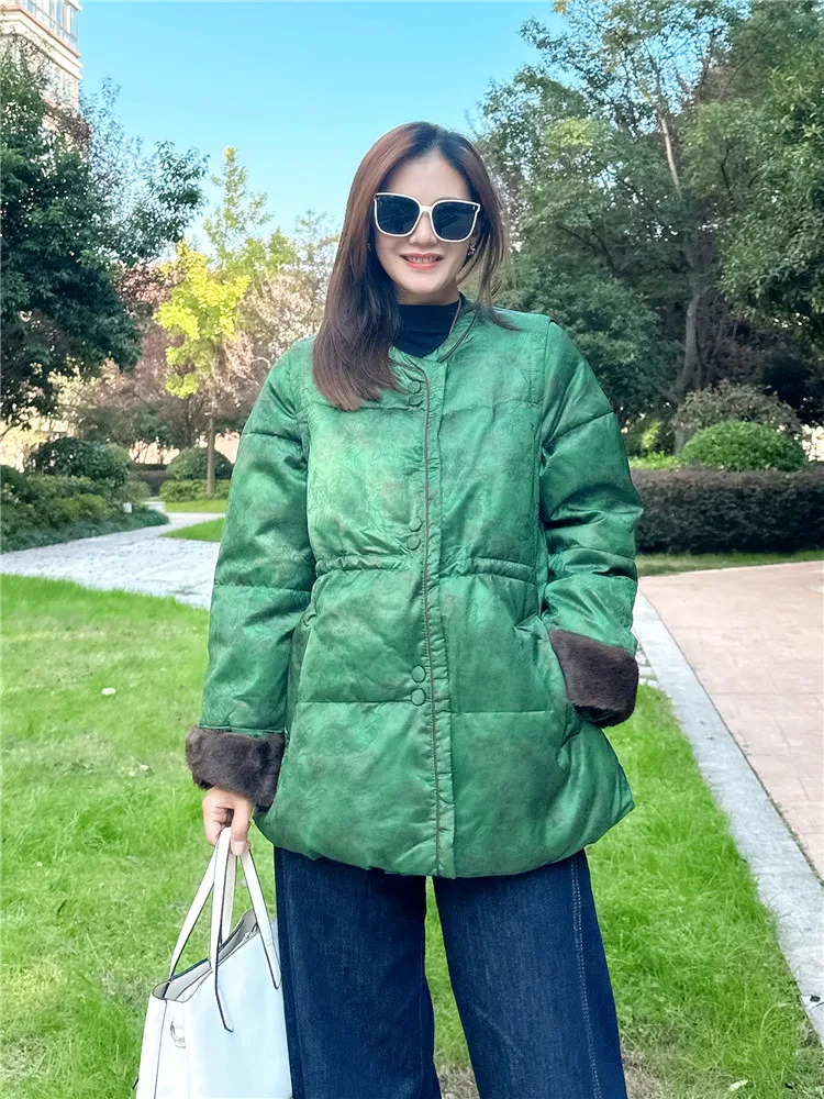 

plus Size New Chinese Sle Cotton Jaet Women Winter Thiened Waist-Cinching Beautiful Cotton Coat Outerwear Commute