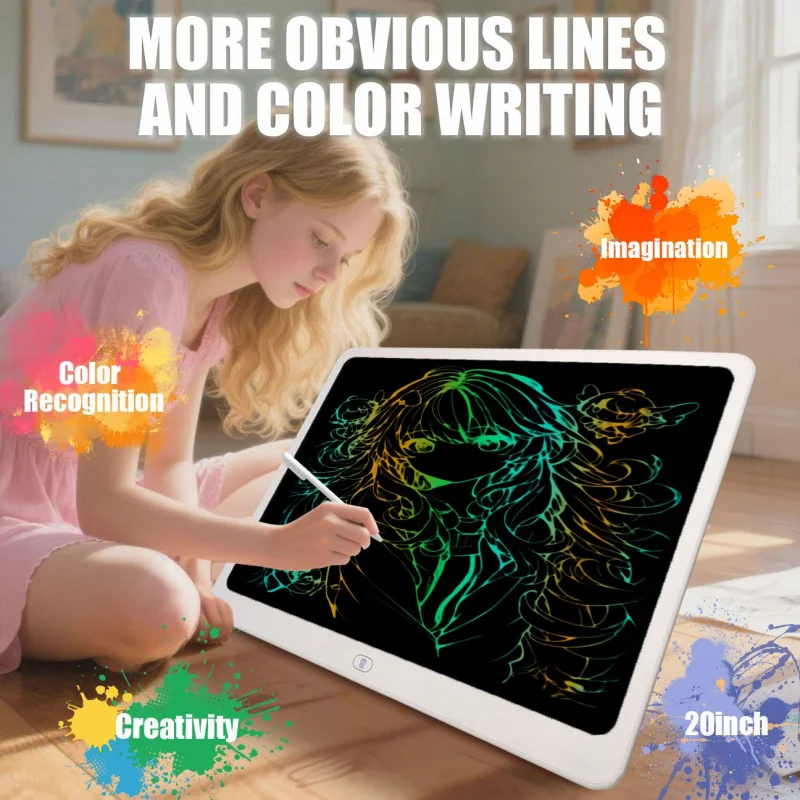 LCD Writing Tablet Gift for Kids,20 Inch Colorful Toddler Doodle Board Drawing Tablet, Erasable Reusable Electronic Drawing Pads