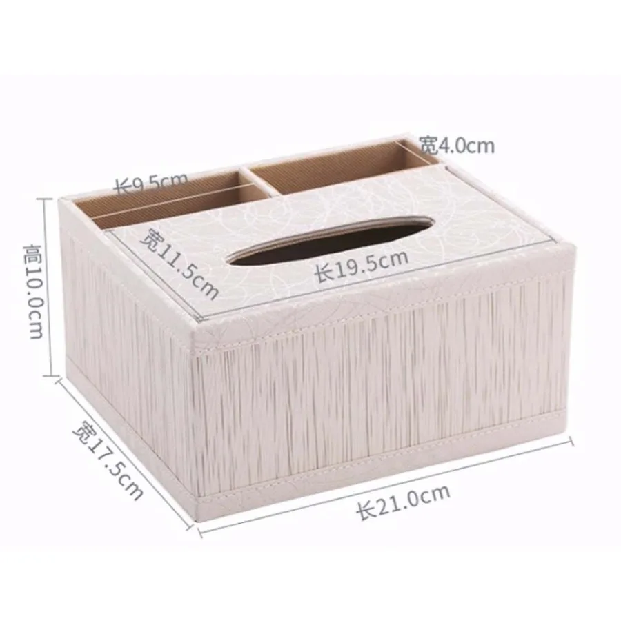 Tissue Box Holder Rectangle Imitation Wood Grain Desktop Remote Control Holder Organize Box