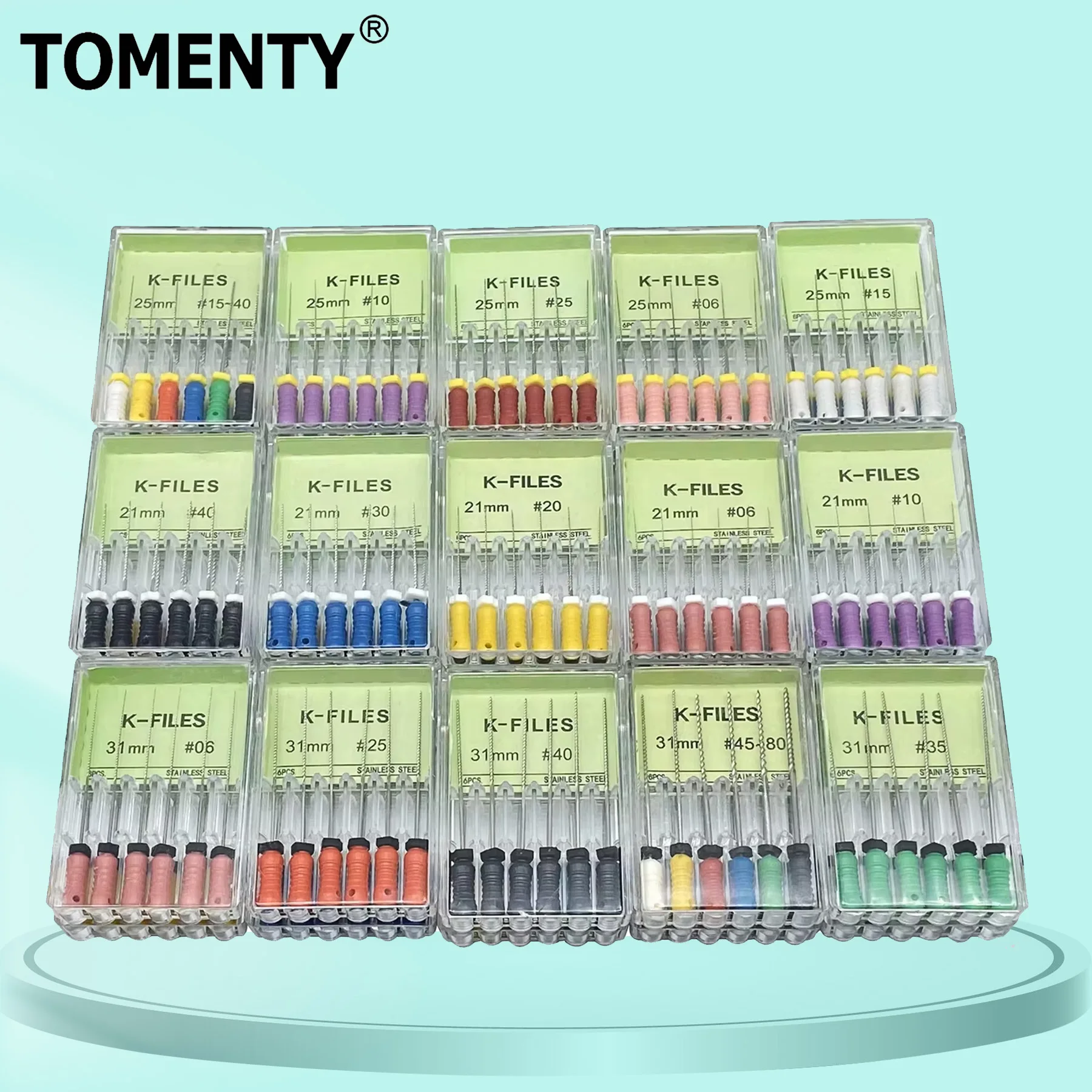 

TOMENTY Dental Tools Root Cannal Endo K File 21/25/31mm Stainless Steel Endodontic Instruments Dentist Dentistry Odontologia
