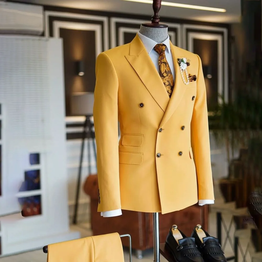 

2025 Men Suits Tailor Made Tuxedos Blazer Pants 2 Pieces Slim Fit Best Male Groom Wear Costume Homme