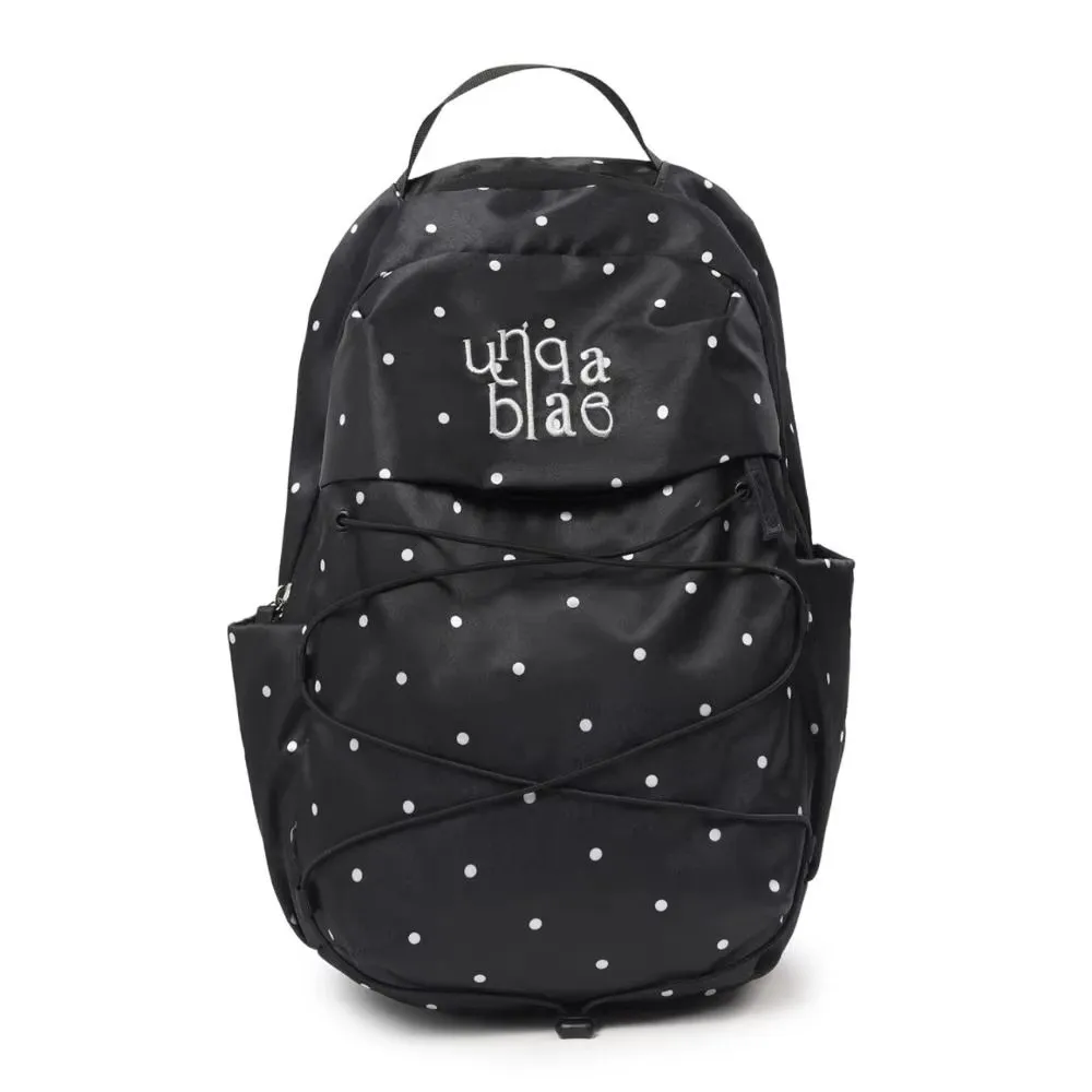 Nylon Material Polka Dot Backpack Large Capacity Lightweight Design Student School Bag Portable Size Drawstring Closure