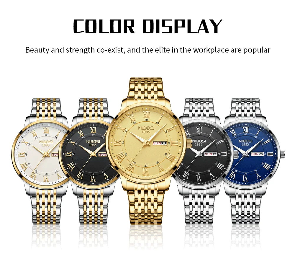 NIBOSI 2024 Mens Watches Top Brand Luxury Business Men Watch Waterproof Male Clock Man Quartz Wristwatches Relogio Masculino