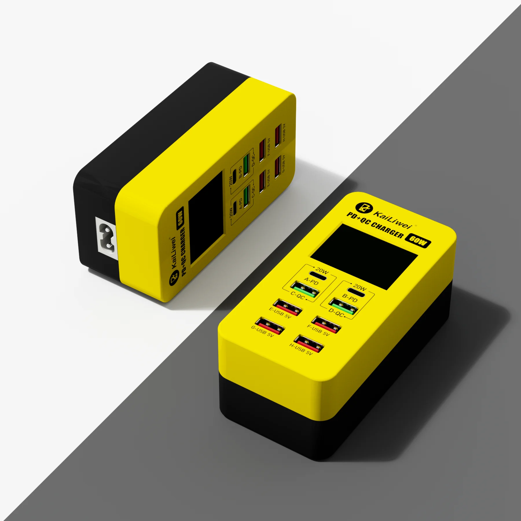 Kailiwei 60W wysokiej mocy 8 ładowarka sieciowa USB wtyczka szybkie ładowanie W domu wielu telefonów komórkowych KLW-A8T
