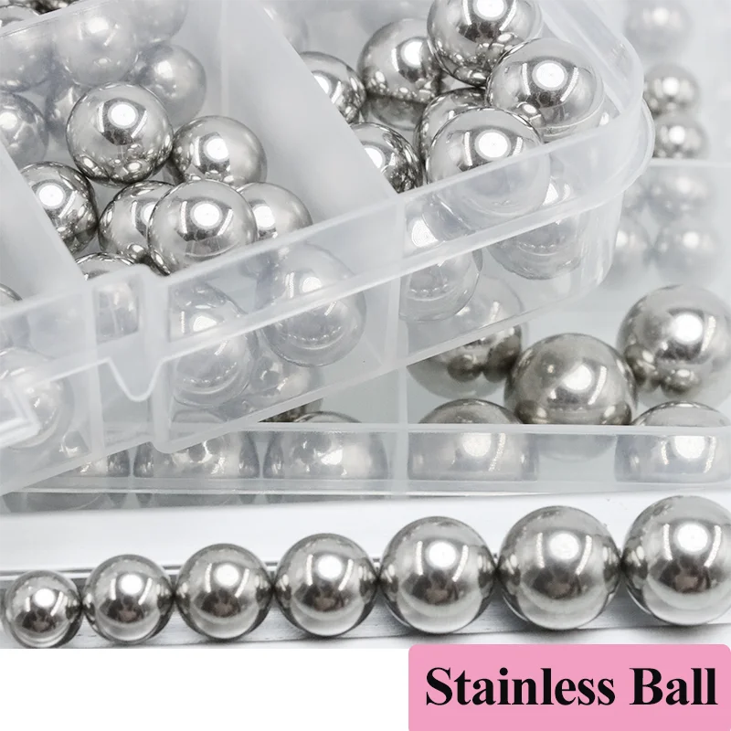 Buon kit di sfere in acciaio inossidabile 304 Solido cuscinetto liscio Sfera sferica in acciaio con perline 2/3/4/5/6/8/9 ~ 12mm per la pesca con fionda da skate