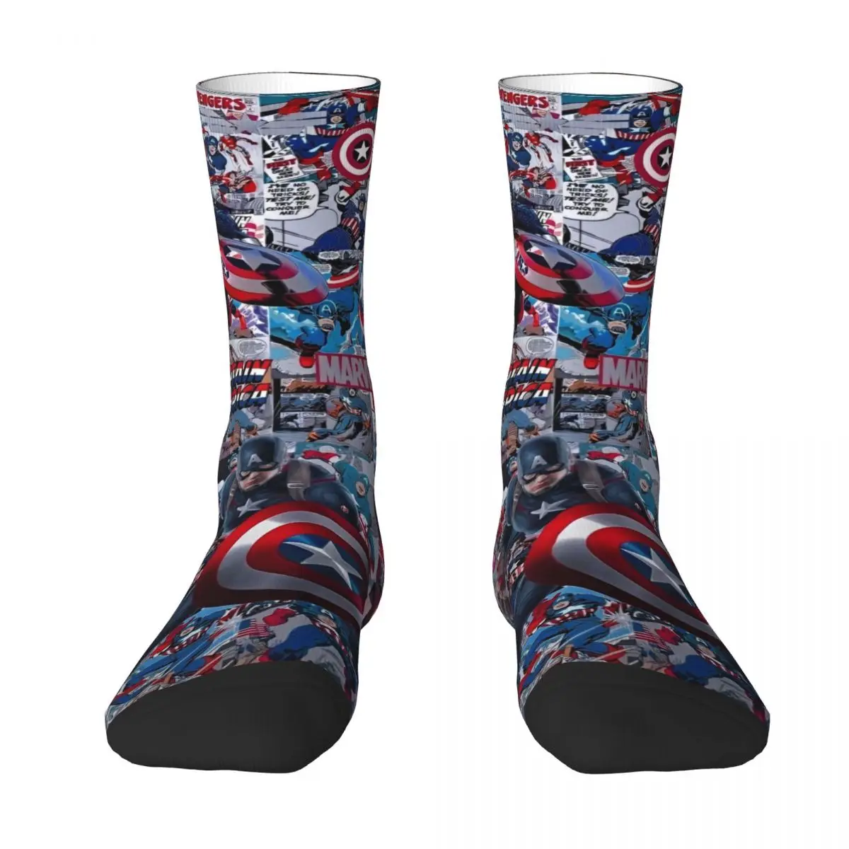 Captain American Stockings Men's Socks Quality Funny Socks Autumn Outdoor Non Slip Printed Socks Gift