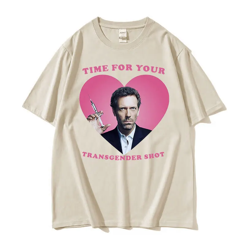 الوقت للمتحولين جنسيا لقطة الدكتور هاوس الوردي سماع الجرافيك التي شيرت الرجال النساء الصيف تي شيرت على طراز هاراجوكو 100% القطن قصير الأكمام تيز #6