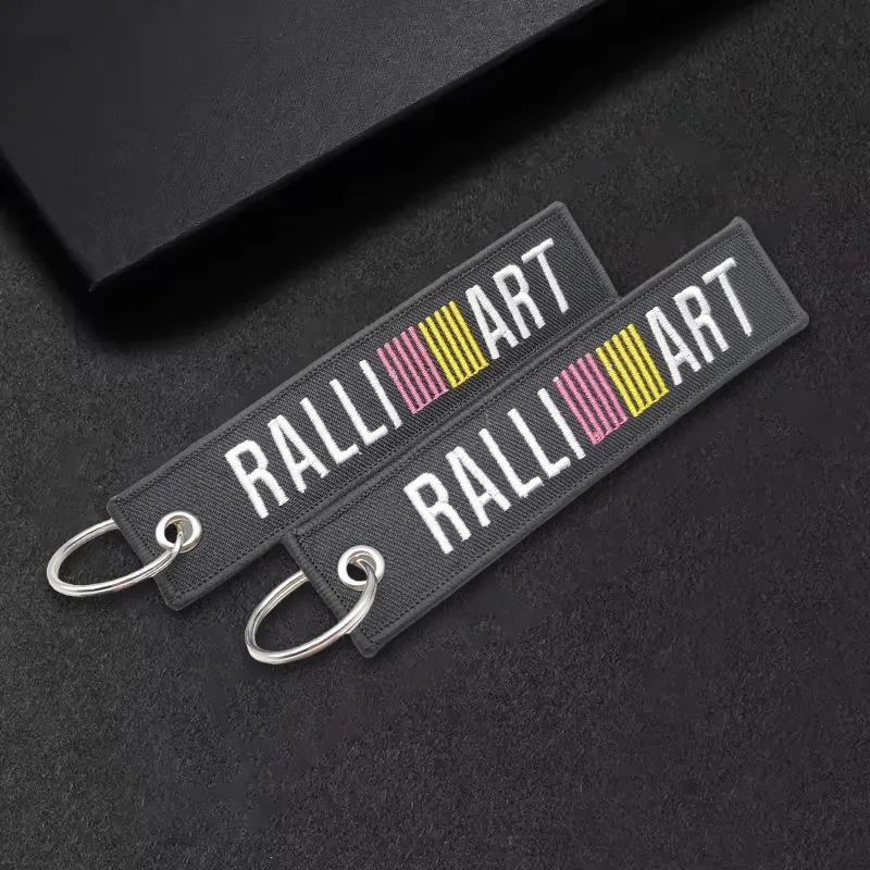 LLavero de coche JDM de alta calidad, llavero bordado, llaveros para Mitsubishi ralliart Lancer 9 10 Asx Outlander Pajero L200