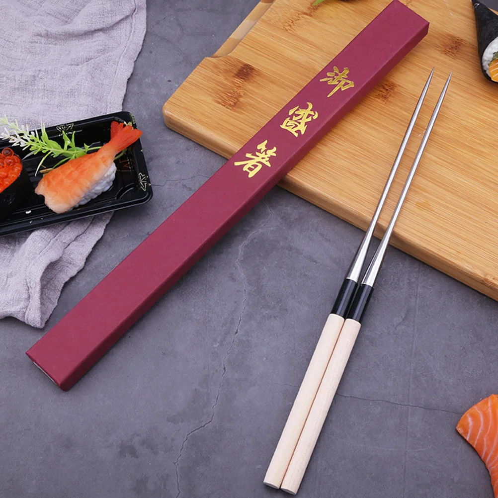 

2 pcs Stainless Steel Chopsticks Japanese Style Portable Reusable Sushi Tableware For Home Travel Practical Kitchen Storage