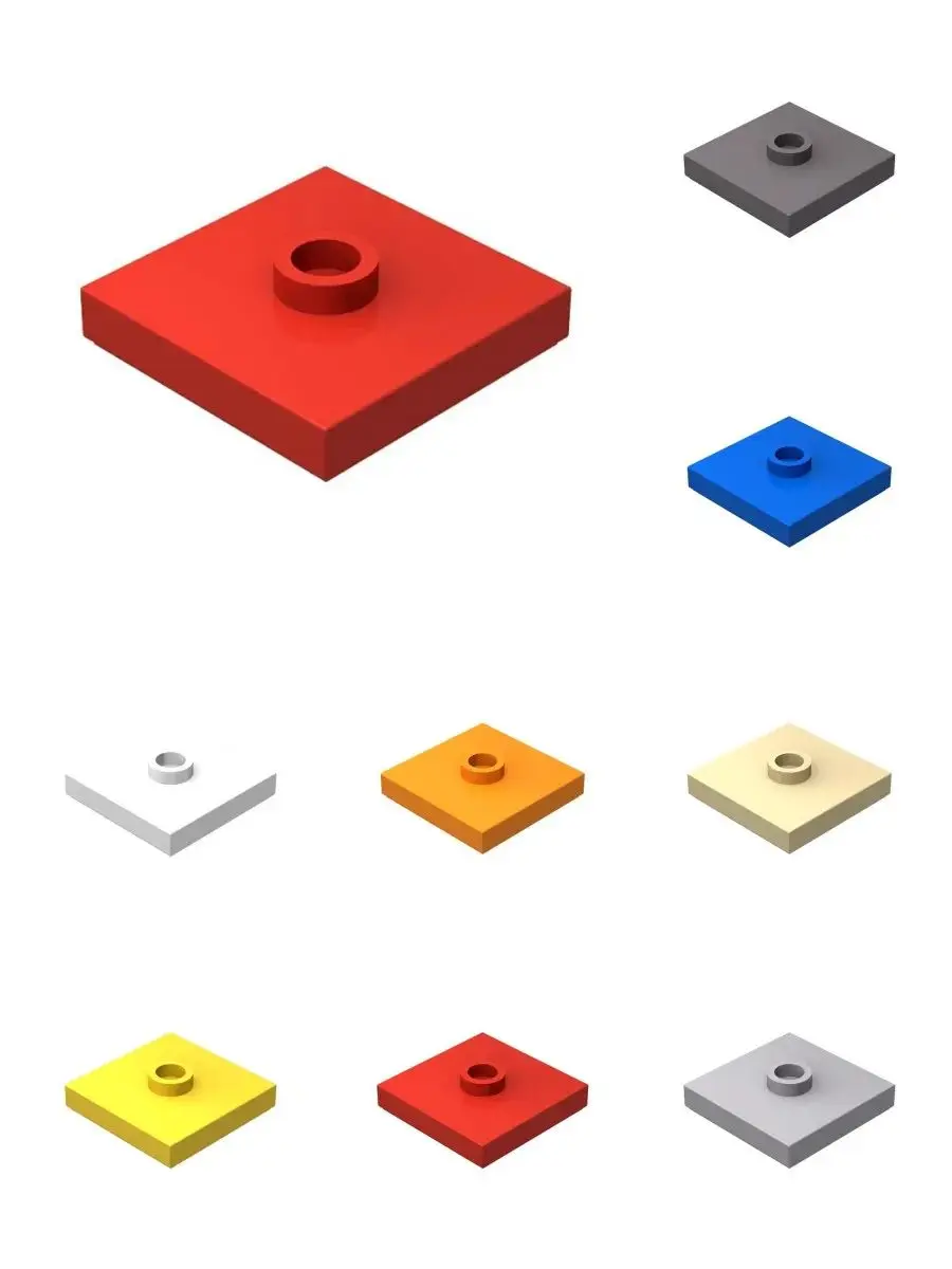 Blocs de construction 87580, plaque modifiée 2x2 goujons dans les briques centrales, jouet modulaire pour MOC technique, 50 pièces