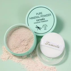 1Pcs Waterproof Matte Soft Mint Mineral Powder Brighten Skin Loose Powder Face Makeup Makeup Setting Finish Powder Oil Control