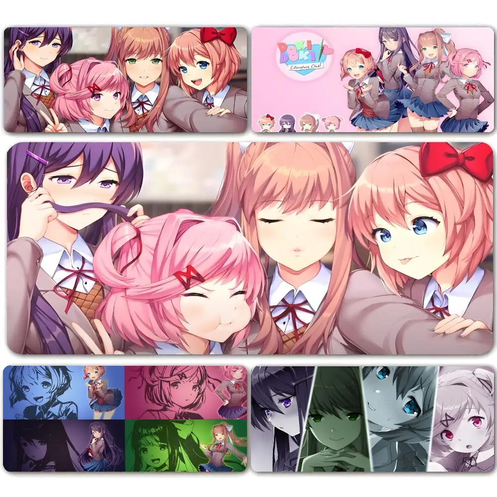Doki Doki Literature Club Mouse Pad Mouse Pad Anti-Slip Rubber Base Extended Desk Mat For Gamers Office Computer Accessories