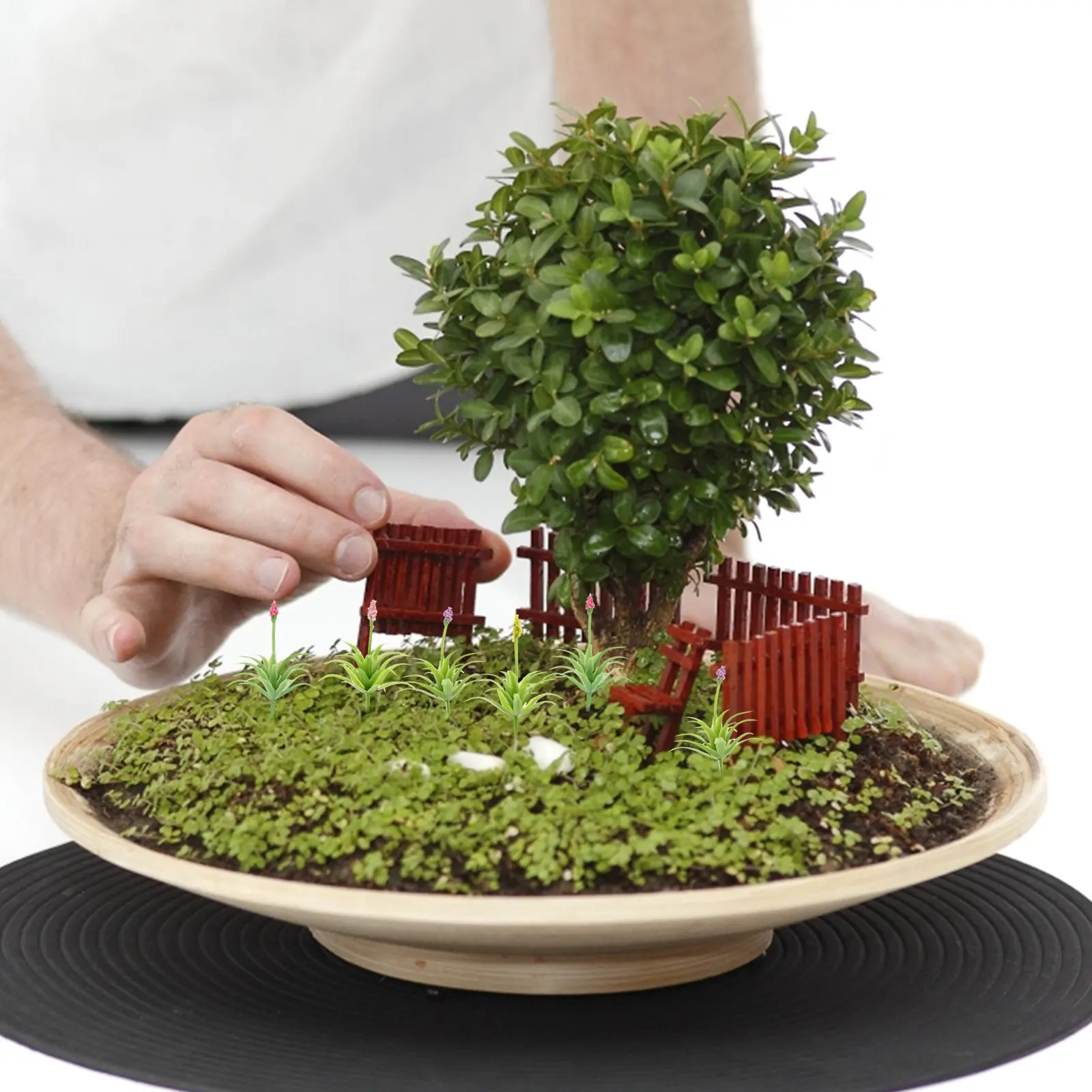 

30 шт. Искусственные цветы и трава для декора, модели для песочницы, миниатюрных сцен, реалистичные ландшафтные украшения, поделки своими руками