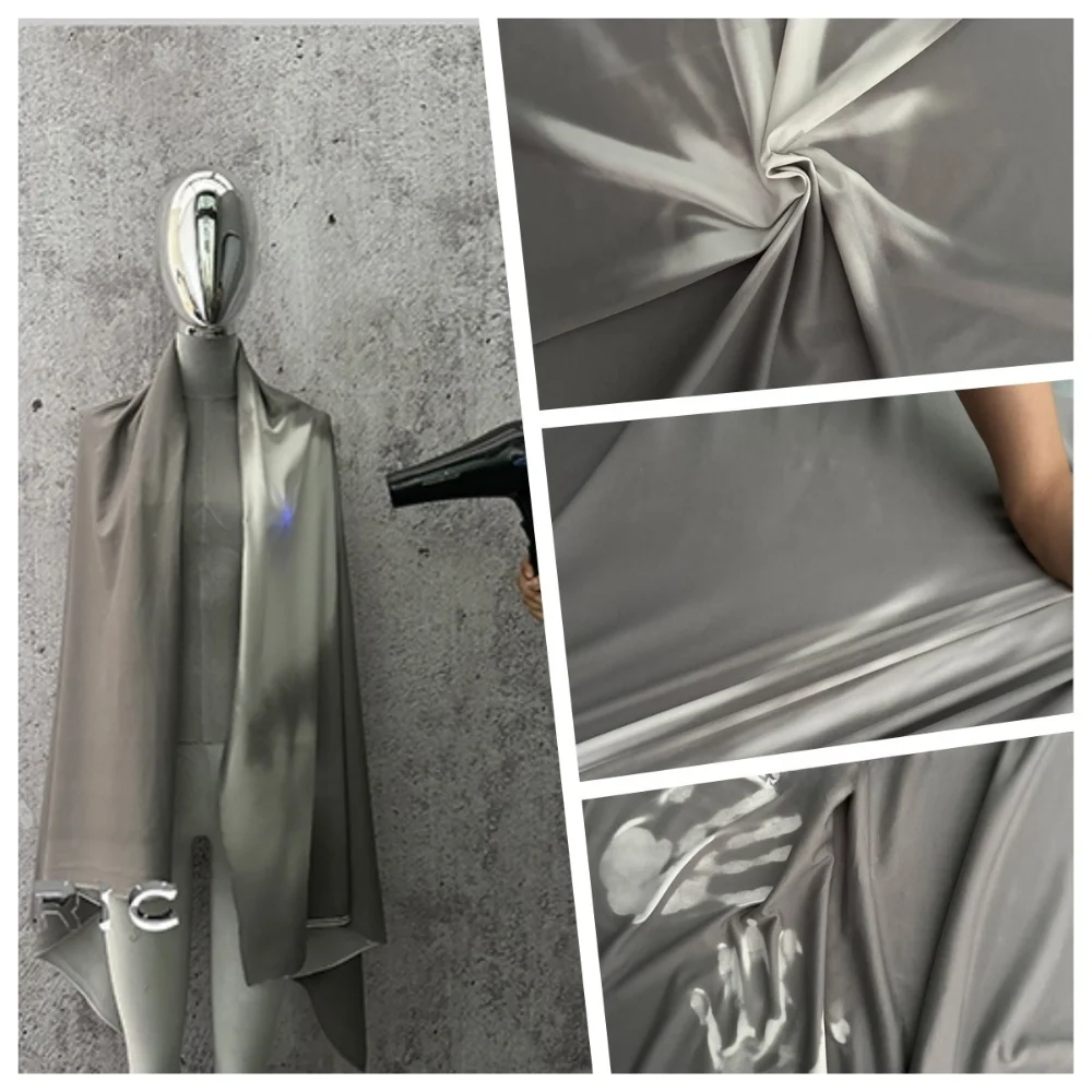 

Четырехсторонняя эластичная ткань с датчиком температуры от серого до белого цвета, технологическая смена температуры, креативная ткань для шитья своими руками