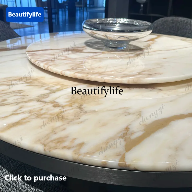 Italian fish maw gold white natural round 1.8m large flat marble round dining table