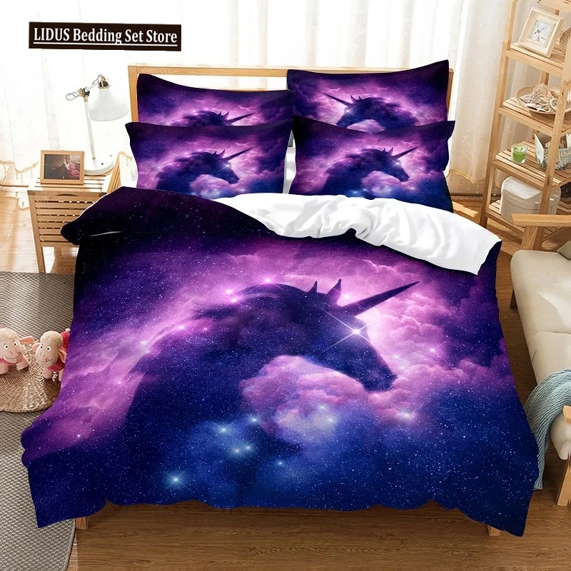 

Cartoon Bedding Set Unicorn Duvet Cover Set Full Twin For Boys Girls Room Decor Cute Animals Quilt Cover Fashion Design