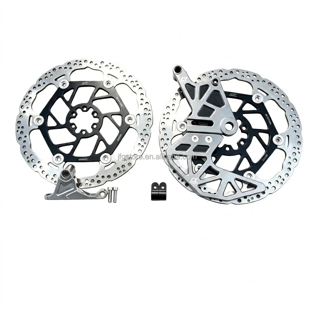 JFG Surron Light Bee Front Rear Floating Brake Rotor Set With Mounting Brackets Compatible Ultra Bee Brake Caliper Parts