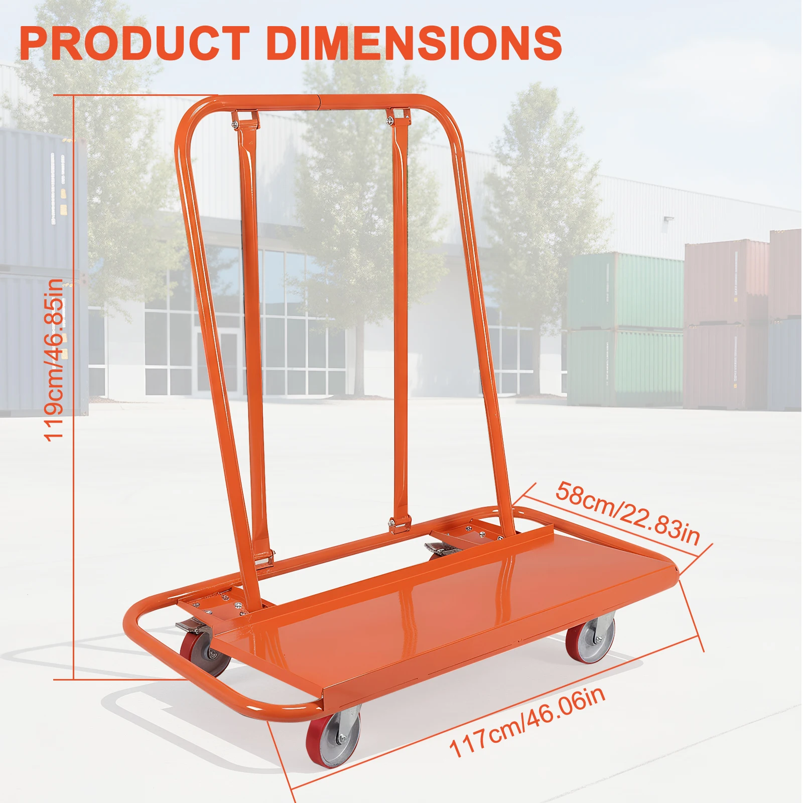 

Glass Flatbed Handcart Detachable Stone Marble Handling Vehicle Large Capacity for Warehouse Factory Equipment