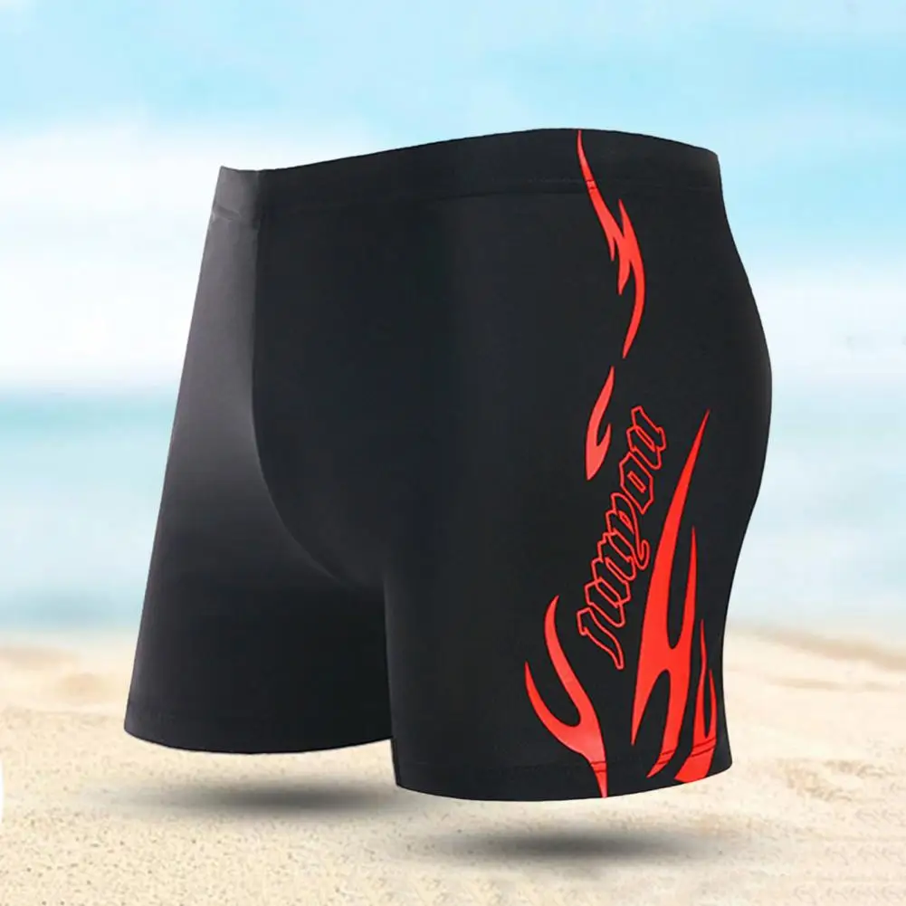 

High Elasticity Swim Trunks Quick-drying Men's Surfing Shorts with Elastic Waistband Letter Print Plus Size for Swimming