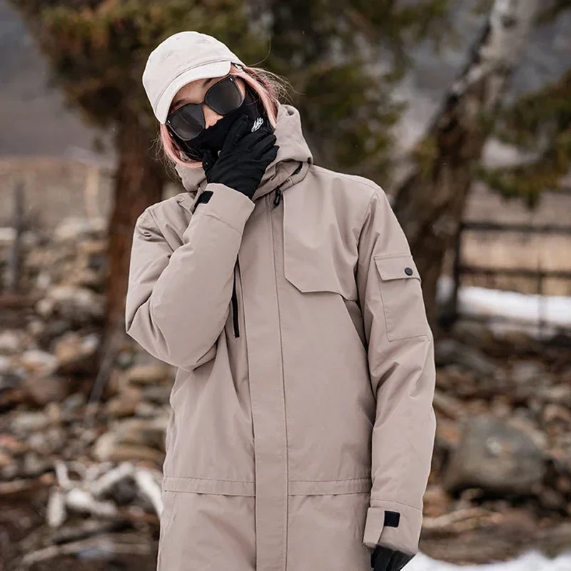 Fatos de esqui à prova de vento masculinos e femininos, macacão para neve, snowboard ao ar livre, roupas quentes, 1 peça, inverno, 2022, novo