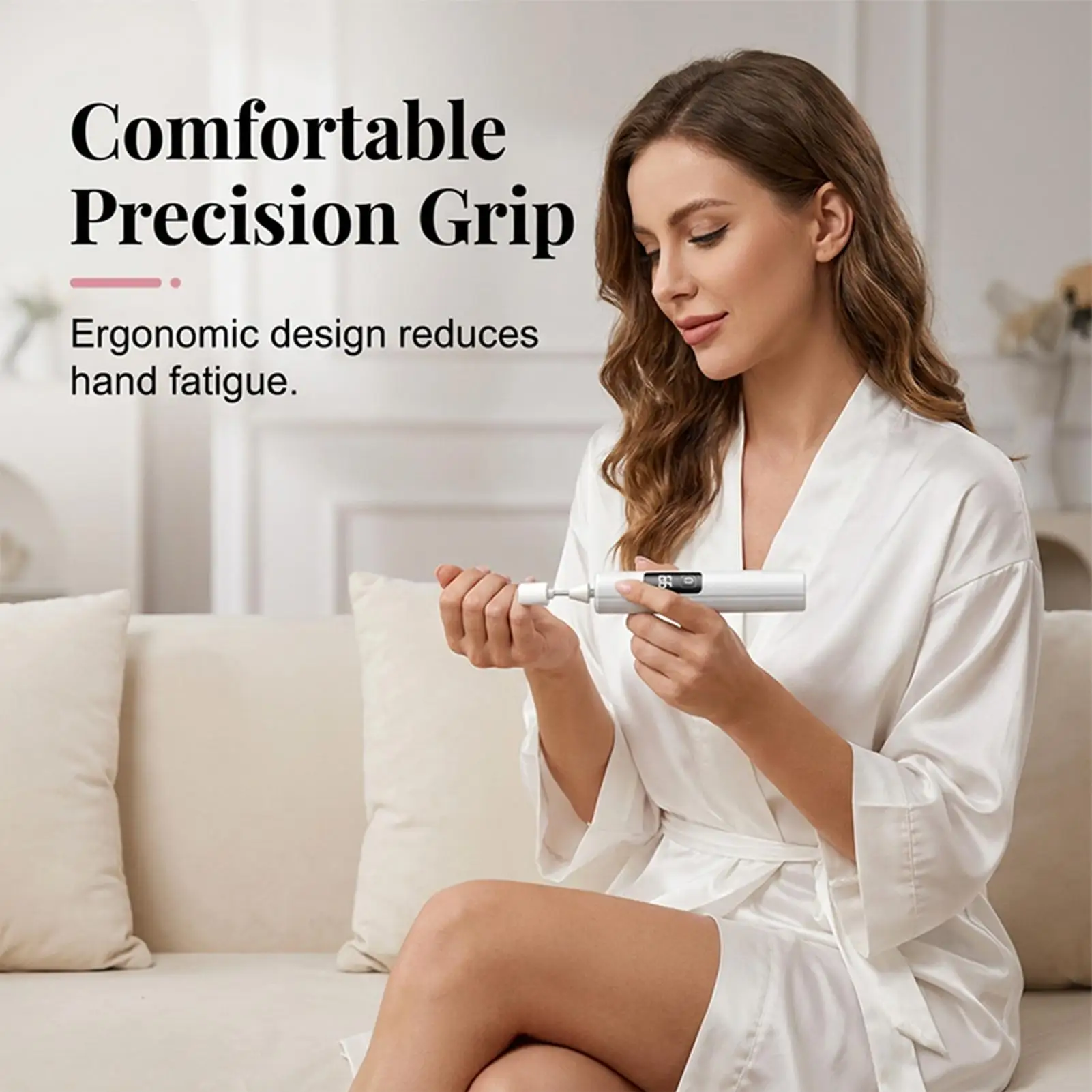Electric Nail Polisher LCD Digital Display Professional Cordless  4 Types Of Grinding Heads Nail Drill With LED Light For Wife